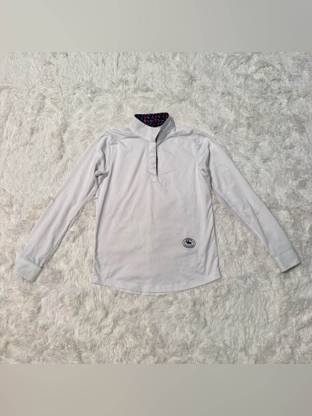 Child’s Large White Essex Classics Long Sleeve Horseback Riding Show Shirt